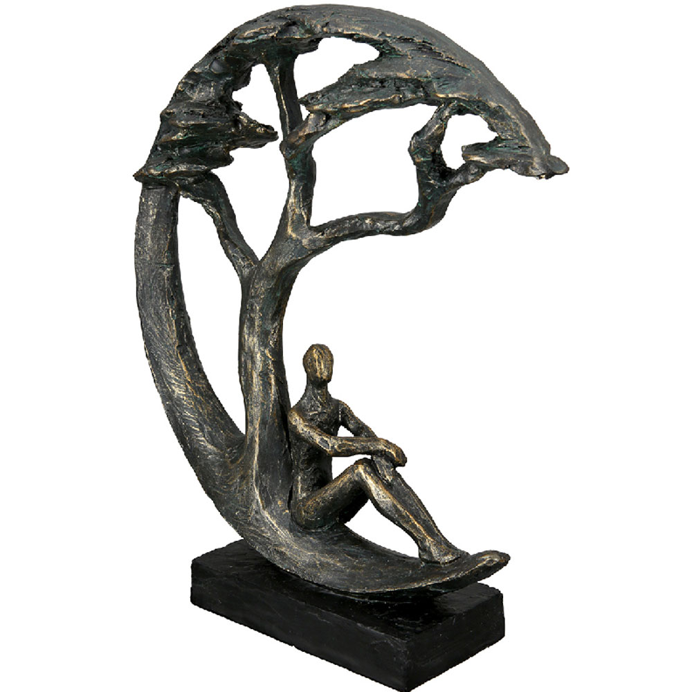 Fenvio Synthetic Resin Daydreamer Sculpture in Antique and Bronze