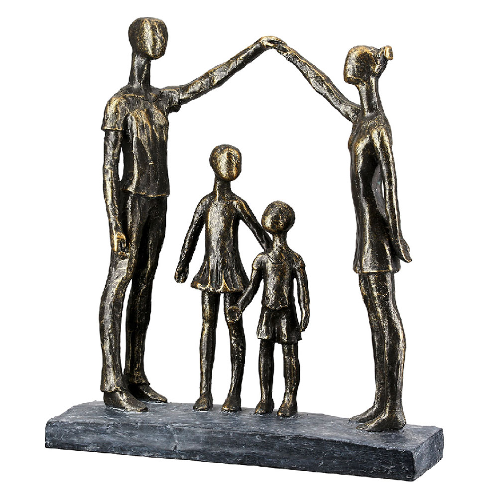 Fenvio Synthetic Resin Family Sculpture in Antique and Bronze