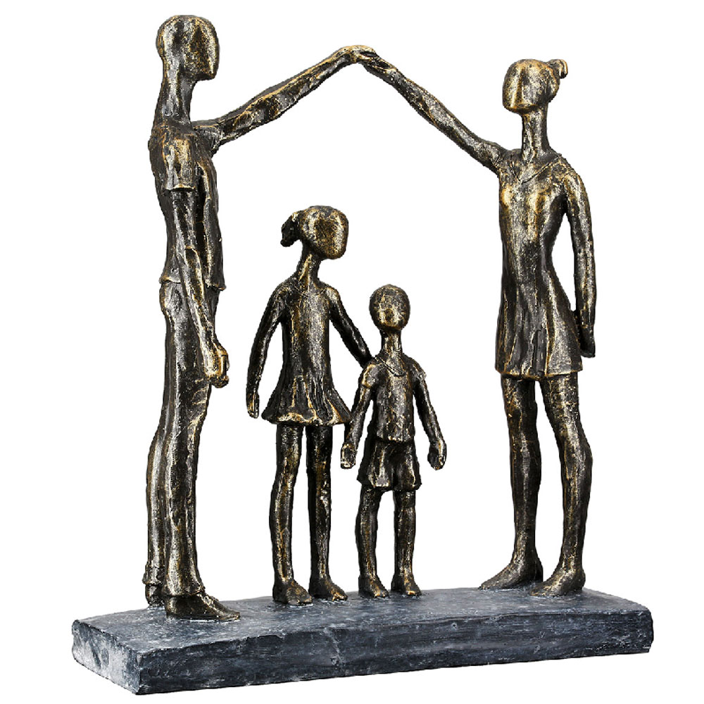 Fenvio Synthetic Resin Family Sculpture in Antique and Bronze