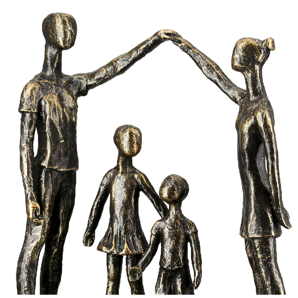 Fenvio Synthetic Resin Family Sculpture in Antique and Bronze