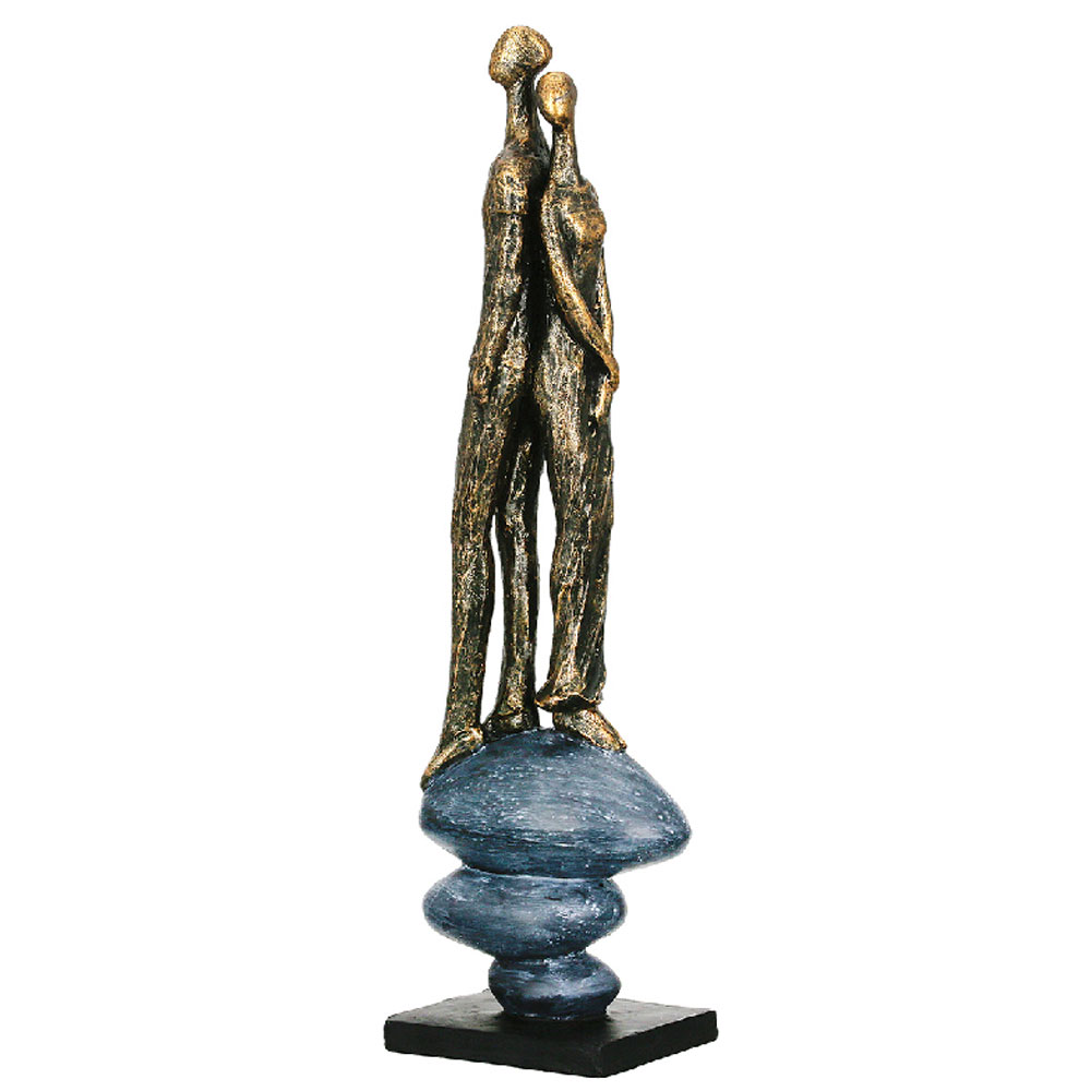 Fenvio Synthetic Resin Growing Together Sculpture in Bronze and Grey