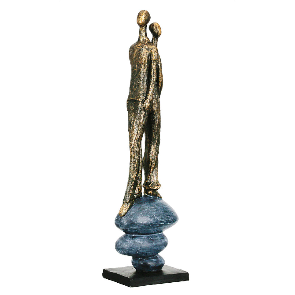 Fenvio Synthetic Resin Growing Together Sculpture in Bronze and Grey