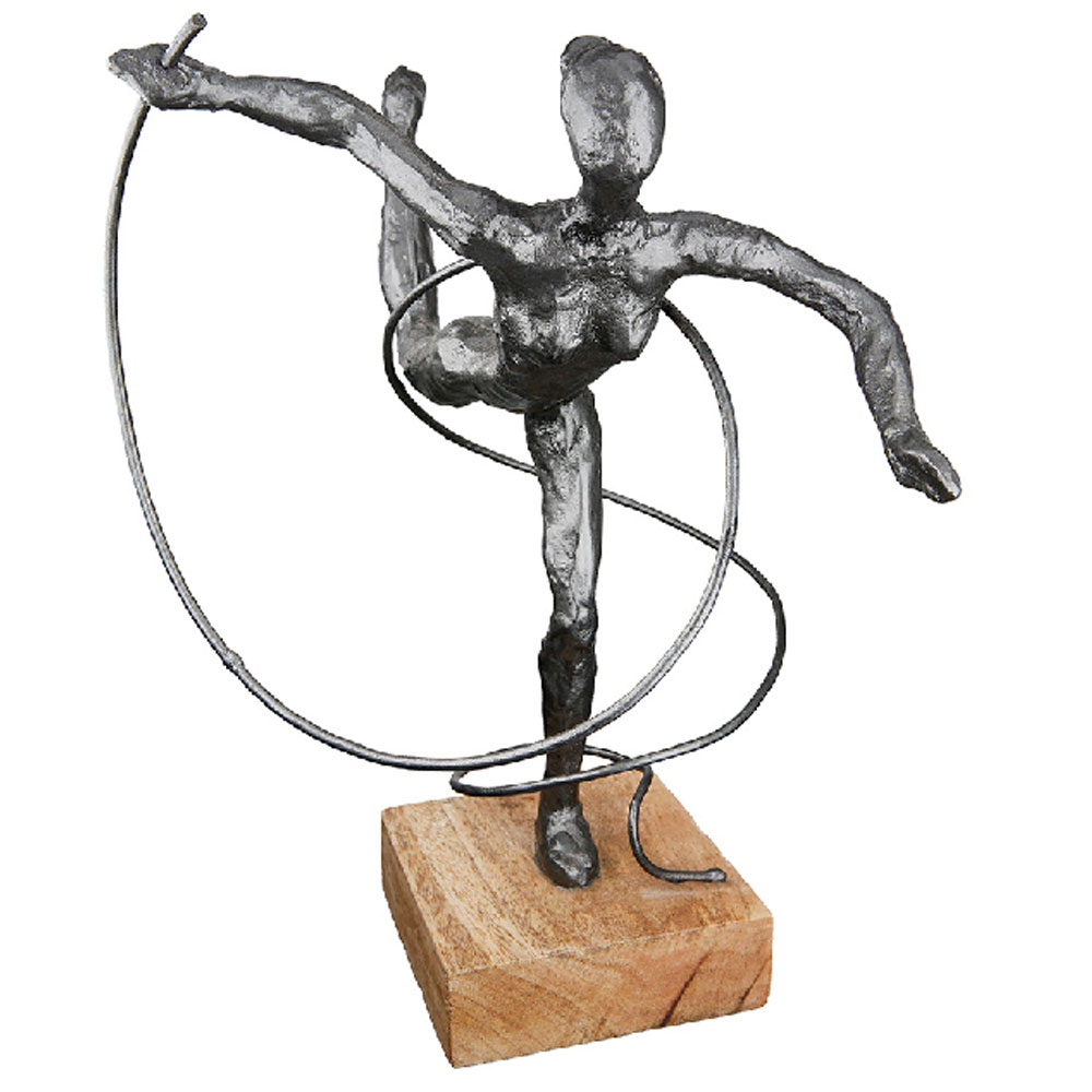 Fenvio Synthetic Resin Gymnast Sculpture in Anthracite