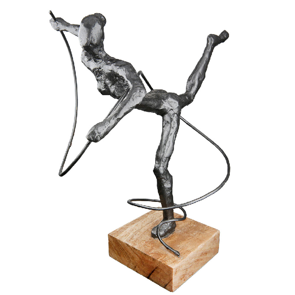 Fenvio Synthetic Resin Gymnast Sculpture in Anthracite