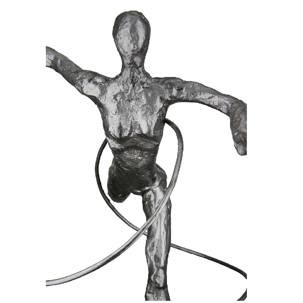 Fenvio Synthetic Resin Gymnast Sculpture in Anthracite
