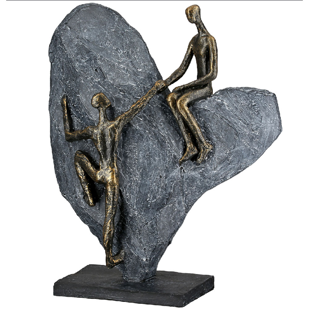 Fenvio Synthetic Resin Heart Of Stone Sculpture in Bronze and Grey