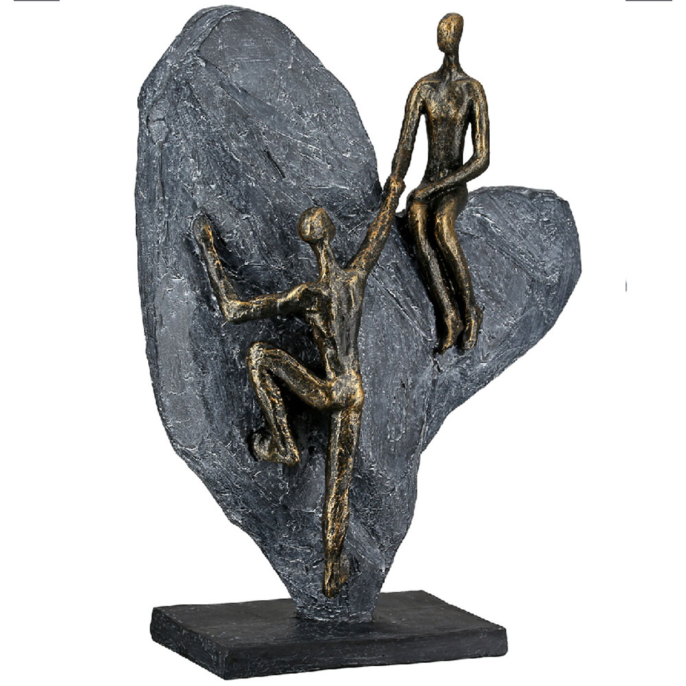 Fenvio Synthetic Resin Heart Of Stone Sculpture in Bronze and Grey