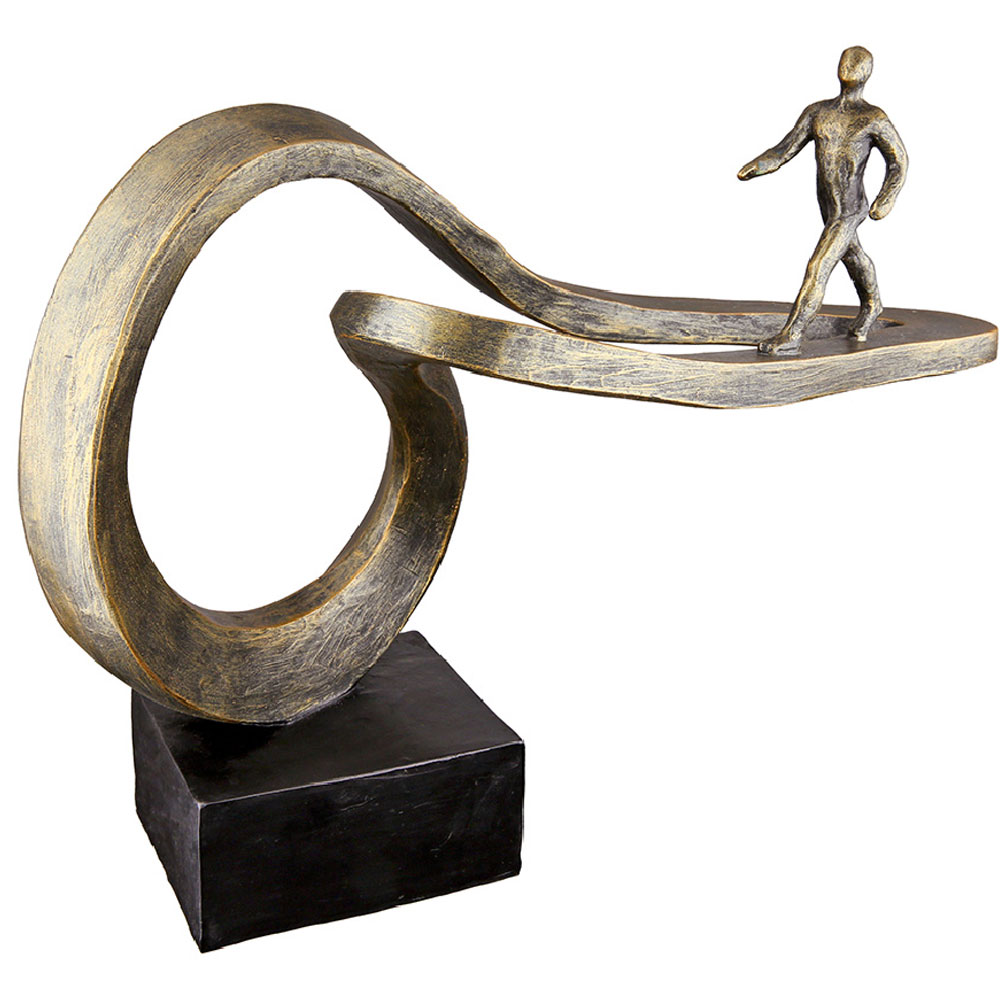 Fenvio Synthetic Resin Path Sculpture in Bronze and Antique
