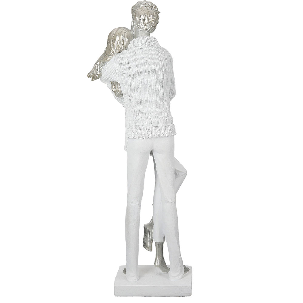 Fenvio Synthetic Resin White Couple Sculpture