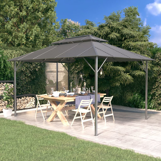 Ferdi Fabric 3m x 4m Gazebo With Roof In Anthracite