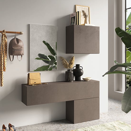 Read more about Ferial wooden hallway furniture set in bronze
