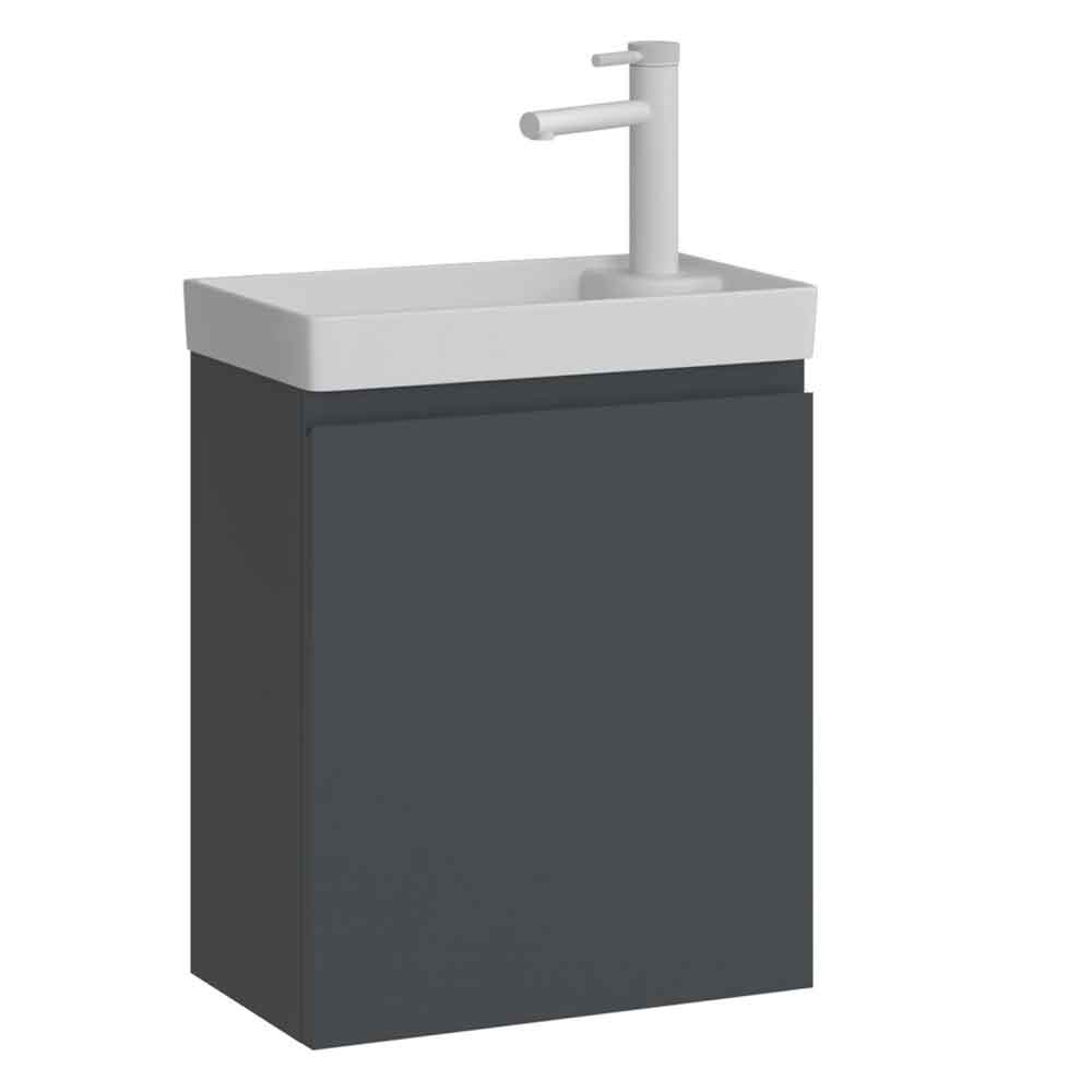 Ferla 400mm Wooden Wall Mounted Vanity Unit & Basin with 1 Door in Matte Anthracite