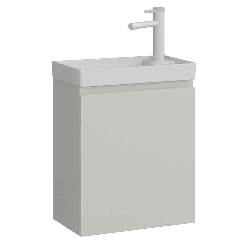 Ferla 400mm Wooden Wall Mounted Vanity Unit & Basin with 1 Door in Matte Cashmere