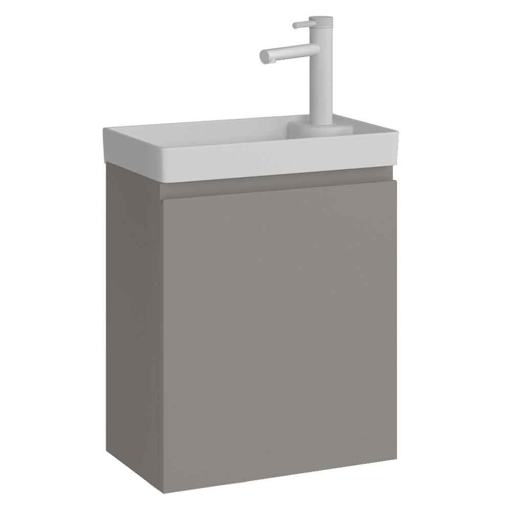 Ferla 400mm Wooden Wall Mounted Vanity Unit & Basin with 1 Door in Matte Mink