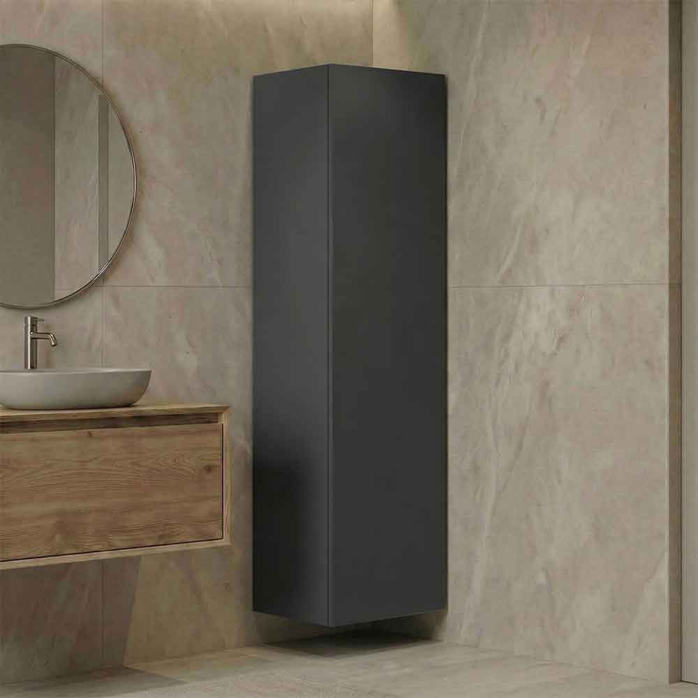 Ferla Tall Wooden Bathroom Storage Cabinet in Matte Anthracite
