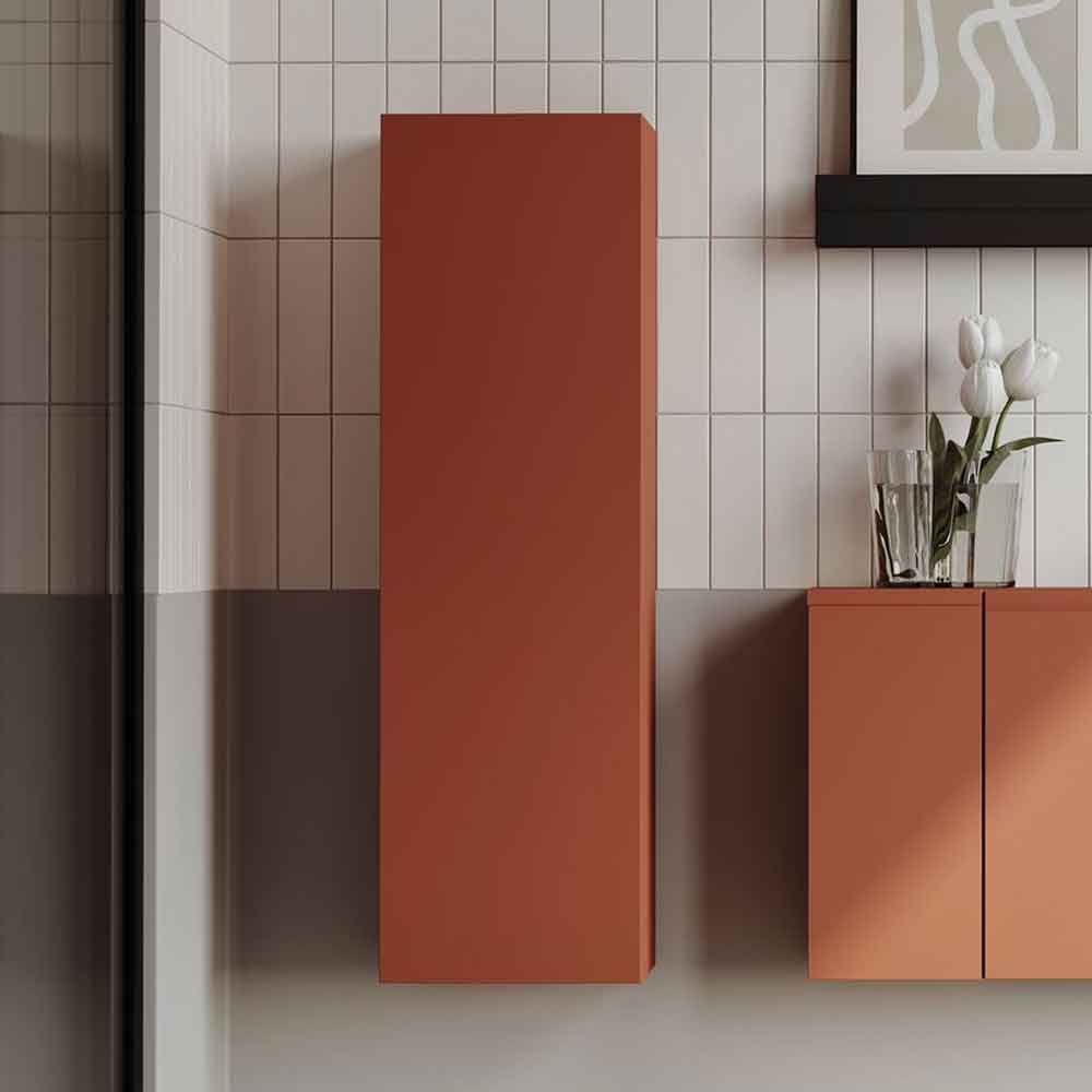 Ferla Tall Wooden Bathroom Storage Cabinet in Matte Matte Cinnamon