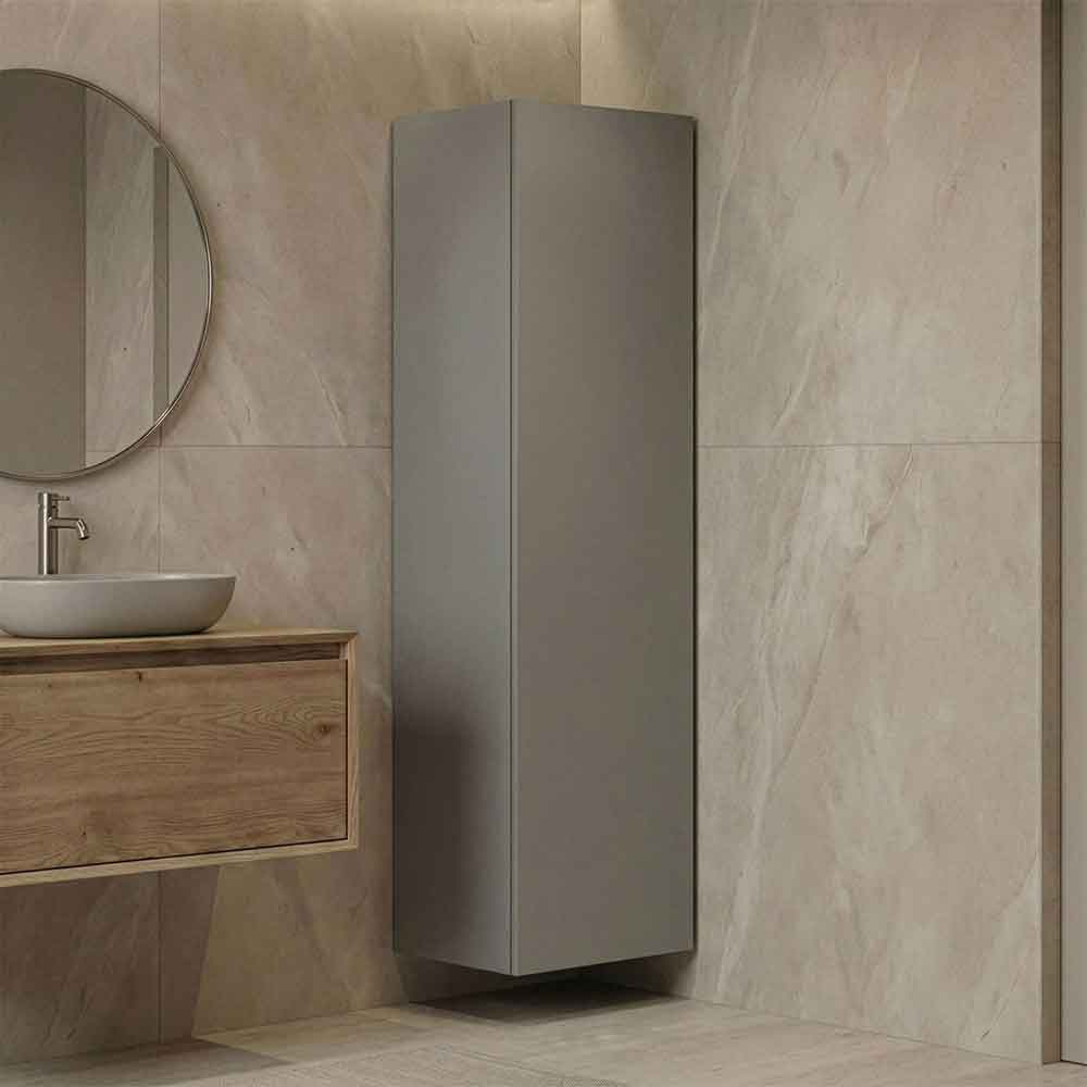 Ferla Tall Wooden Bathroom Storage Cabinet in Matte Mink