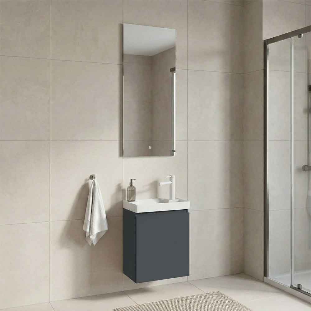 Ferla Wooden Bathroom Furniture Set with 1 Door in Matte Anthracite