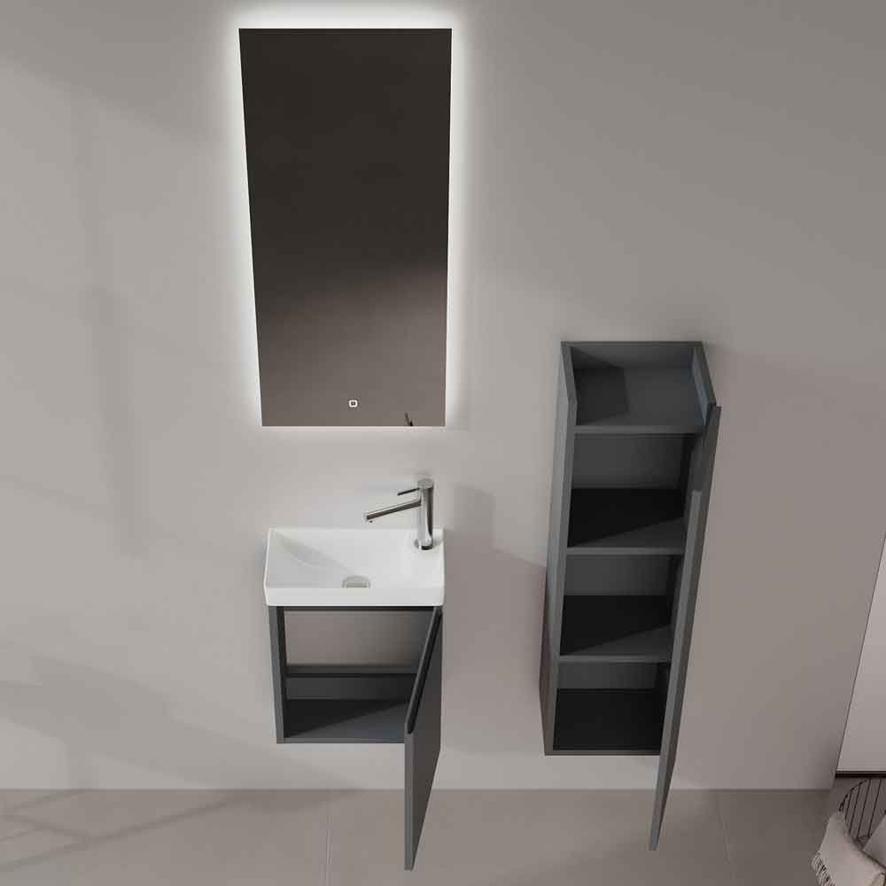 Ferla Wooden Bathroom Furniture Set with 1 Door in Matte Anthracite