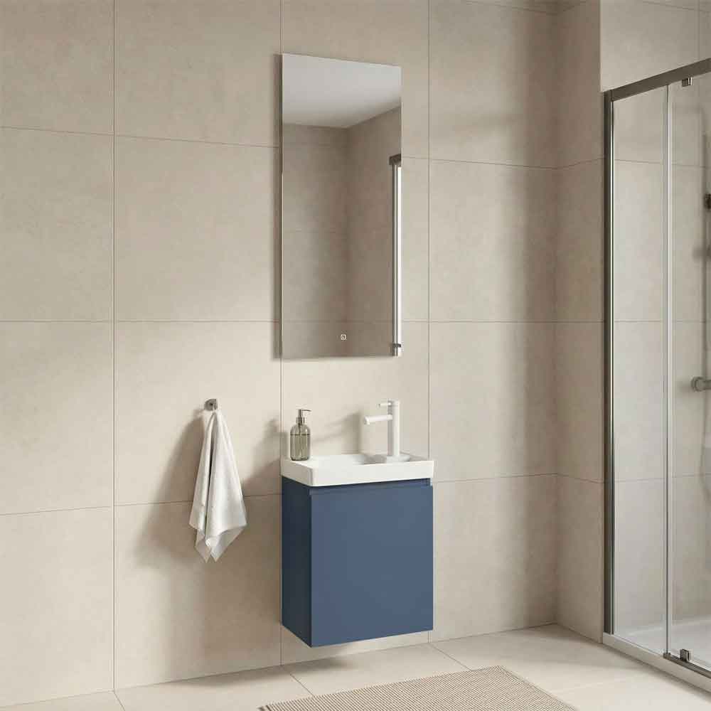 Ferla Wooden Bathroom Furniture Set with 1 Door in Matte Blue