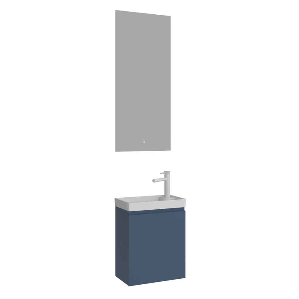 Ferla Wooden Bathroom Furniture Set with 1 Door in Matte Blue