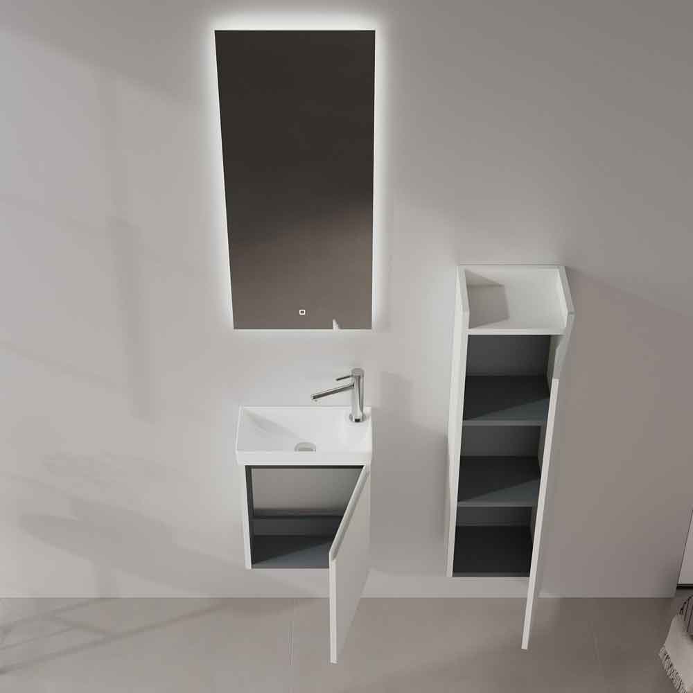 Ferla Wooden Bathroom Furniture Set with 1 Door in Matte Cashmere