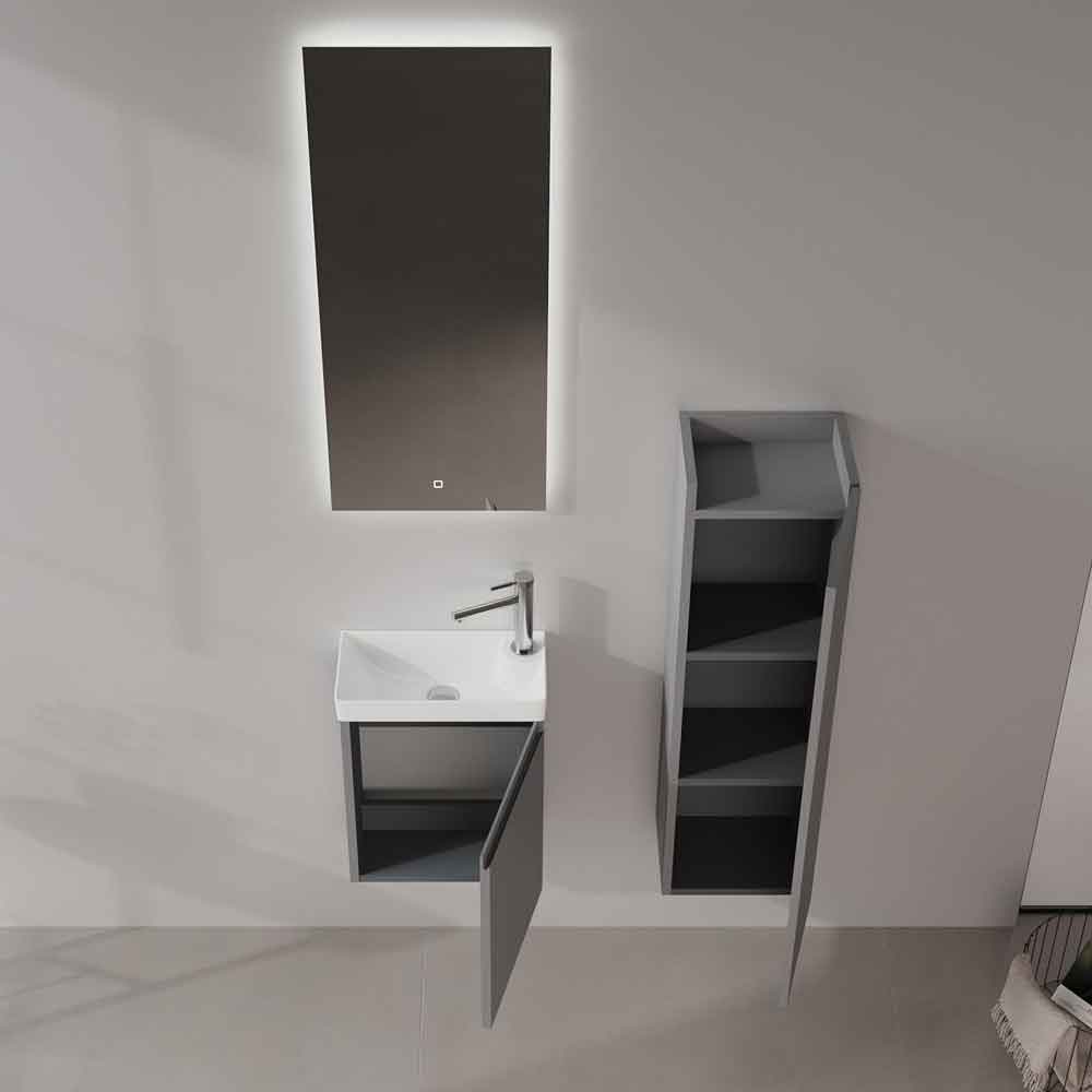 Ferla Wooden Bathroom Furniture Set with 1 Door in Matte Grey
