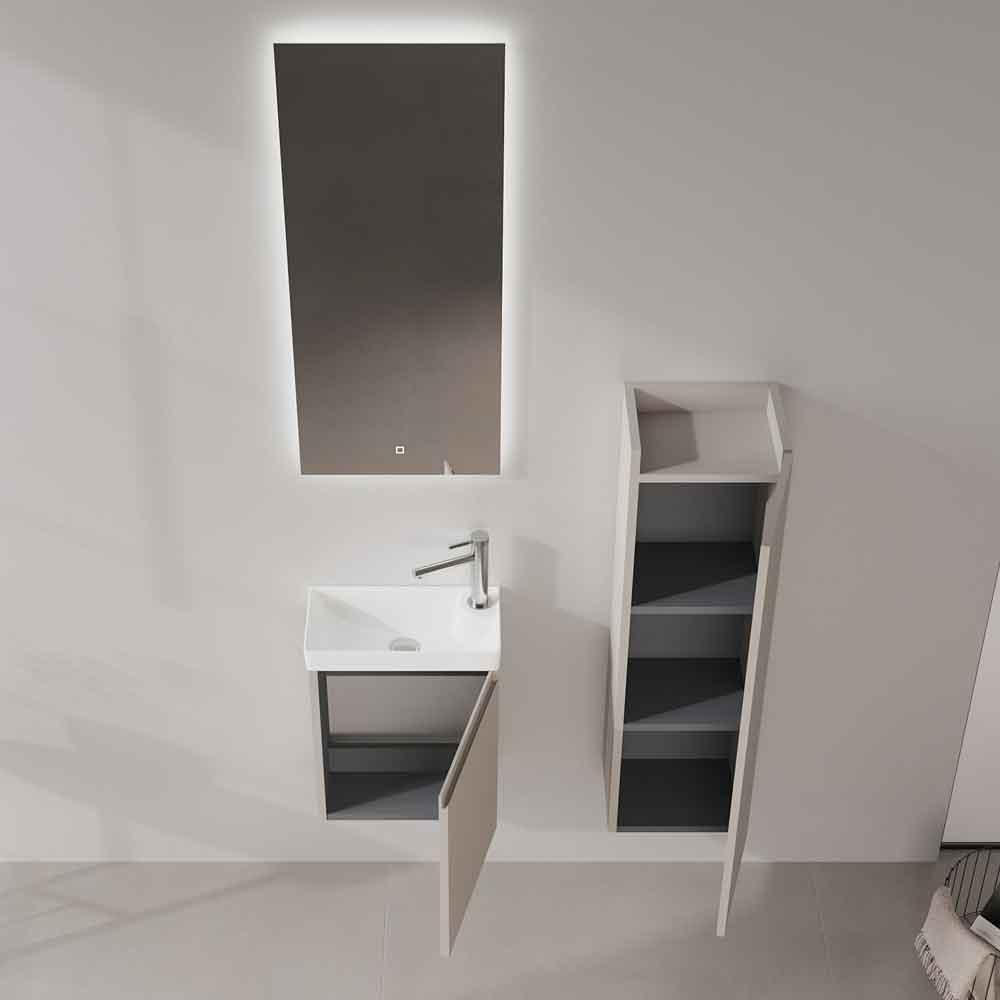 Ferla Wooden Bathroom Furniture Set with 1 Door in Matte Mink