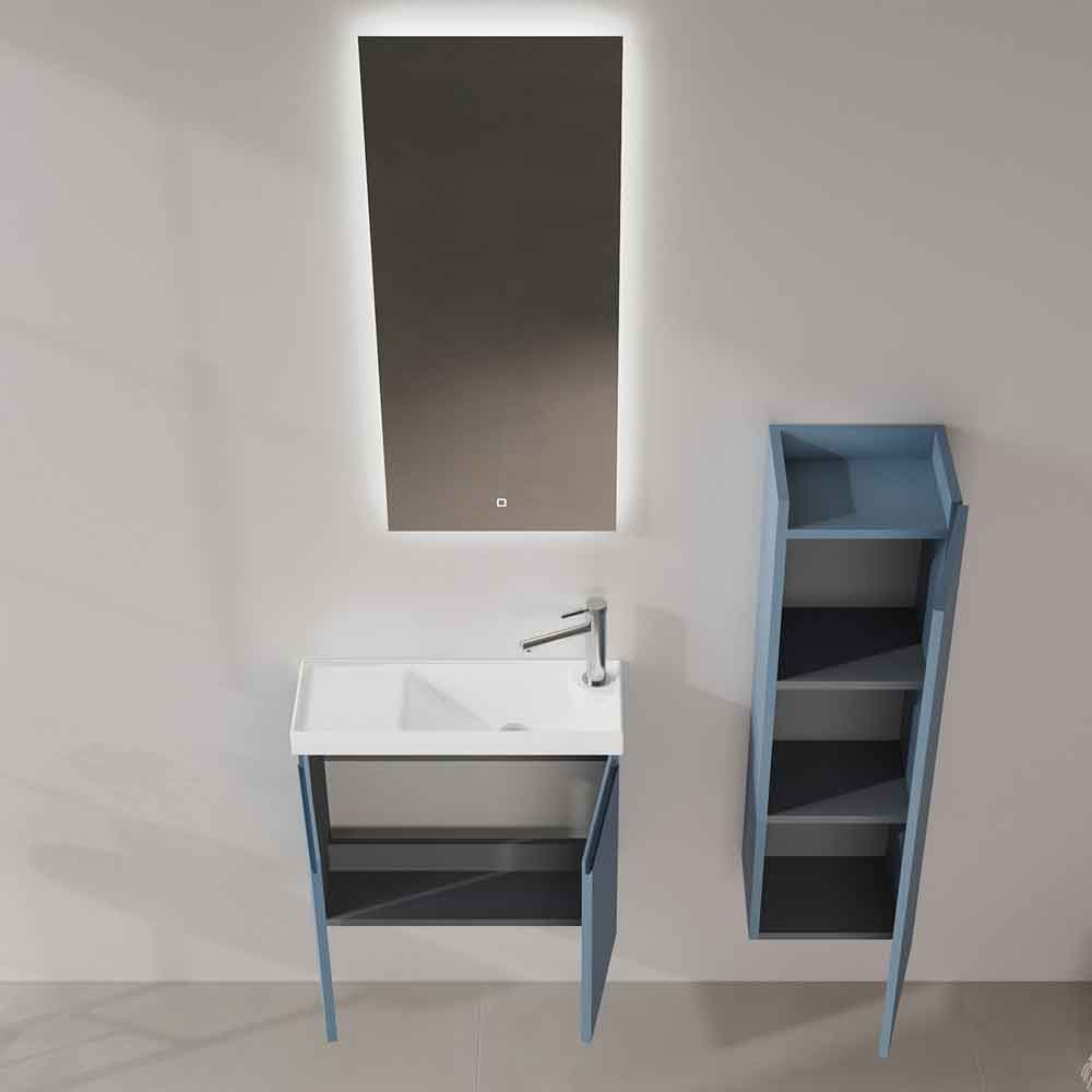 Ferla Wooden Bathroom Furniture Set with 2 Doors in Matte Blue