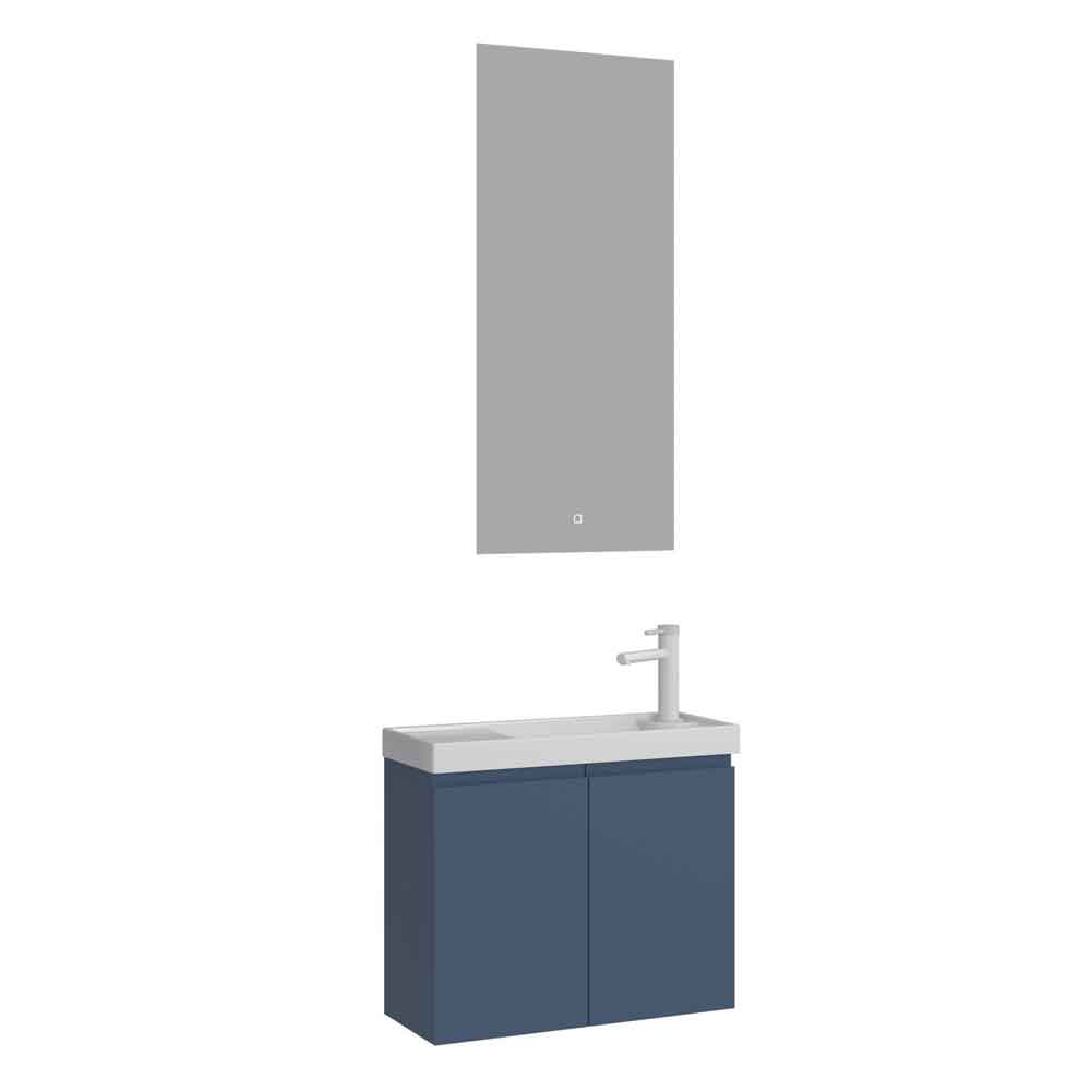 Ferla Wooden Bathroom Furniture Set with 2 Doors in Matte Blue