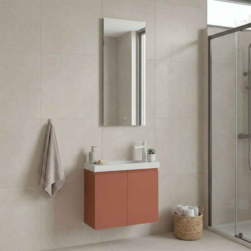 Ferla Wooden Bathroom Furniture Set with 2 Doors in Matte Cinnamon