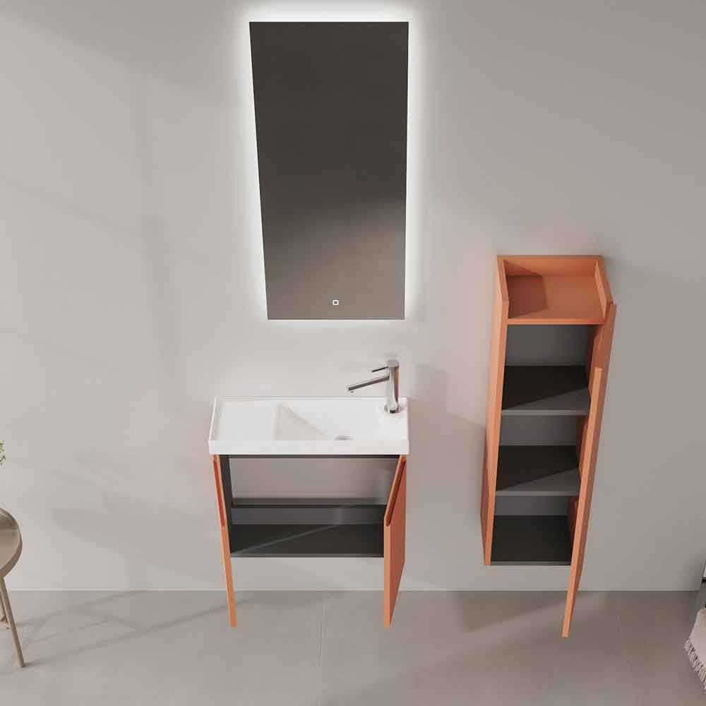 Ferla Wooden Bathroom Furniture Set with 2 Doors in Matte Cinnamon