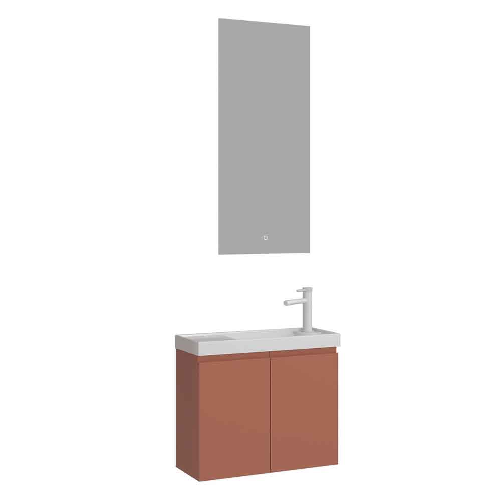 Ferla Wooden Bathroom Furniture Set with 2 Doors in Matte Cinnamon