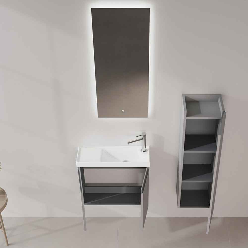 Ferla Wooden Bathroom Furniture Set with 2 Doors in Matte Grey