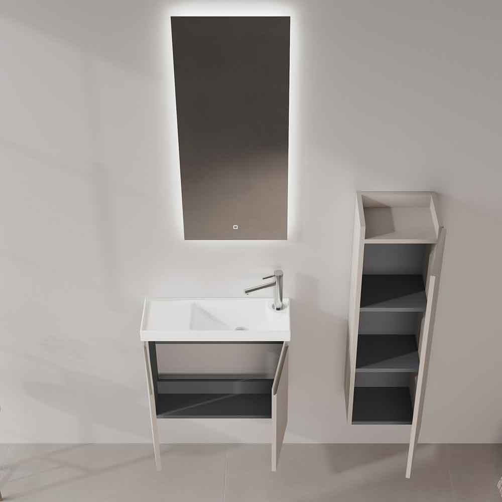 Ferla Wooden Bathroom Furniture Set with 2 Doors in Matte Mink