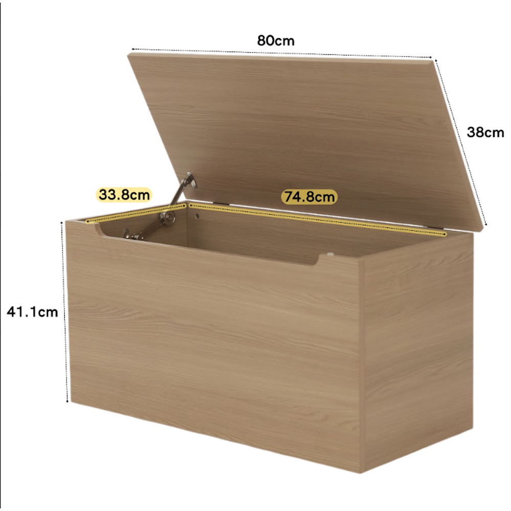 Ferlano Wooden Ottoman Storage in Oak
