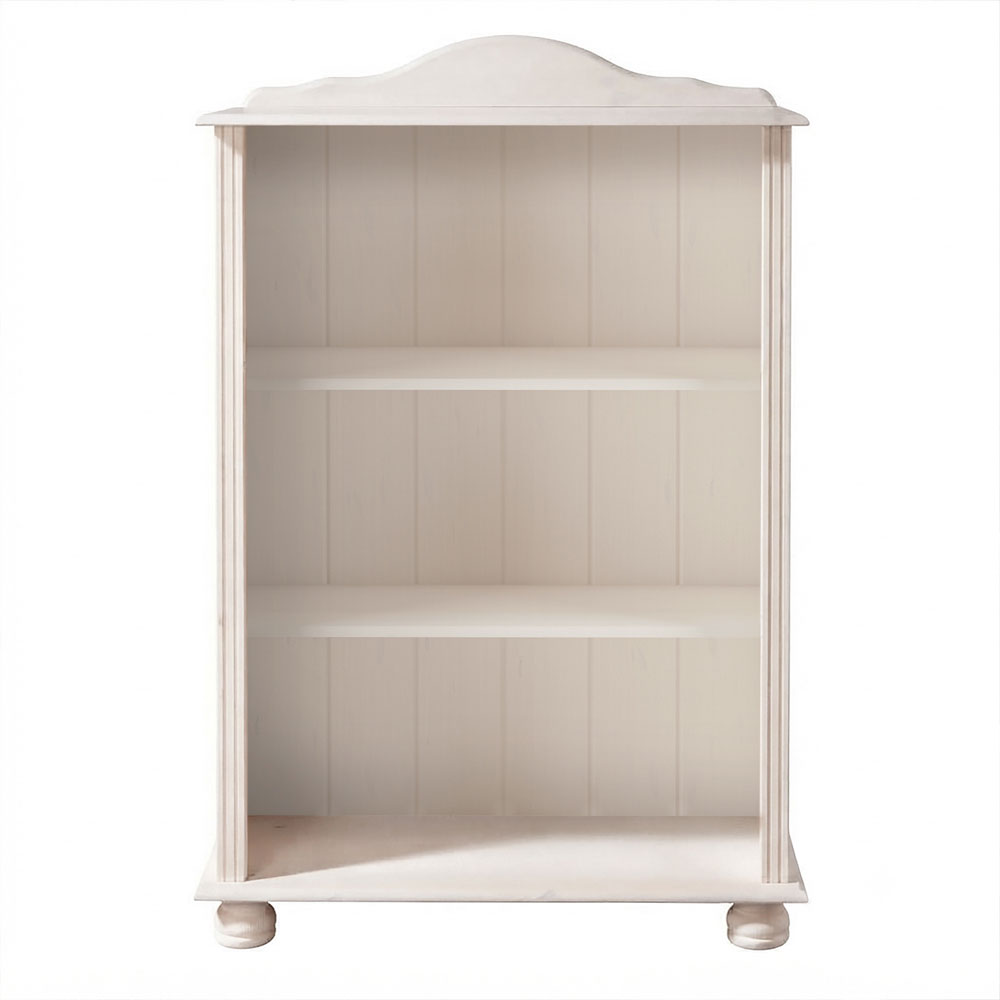 Ferlune Wooden Bookcase with 2 Shelves in White
