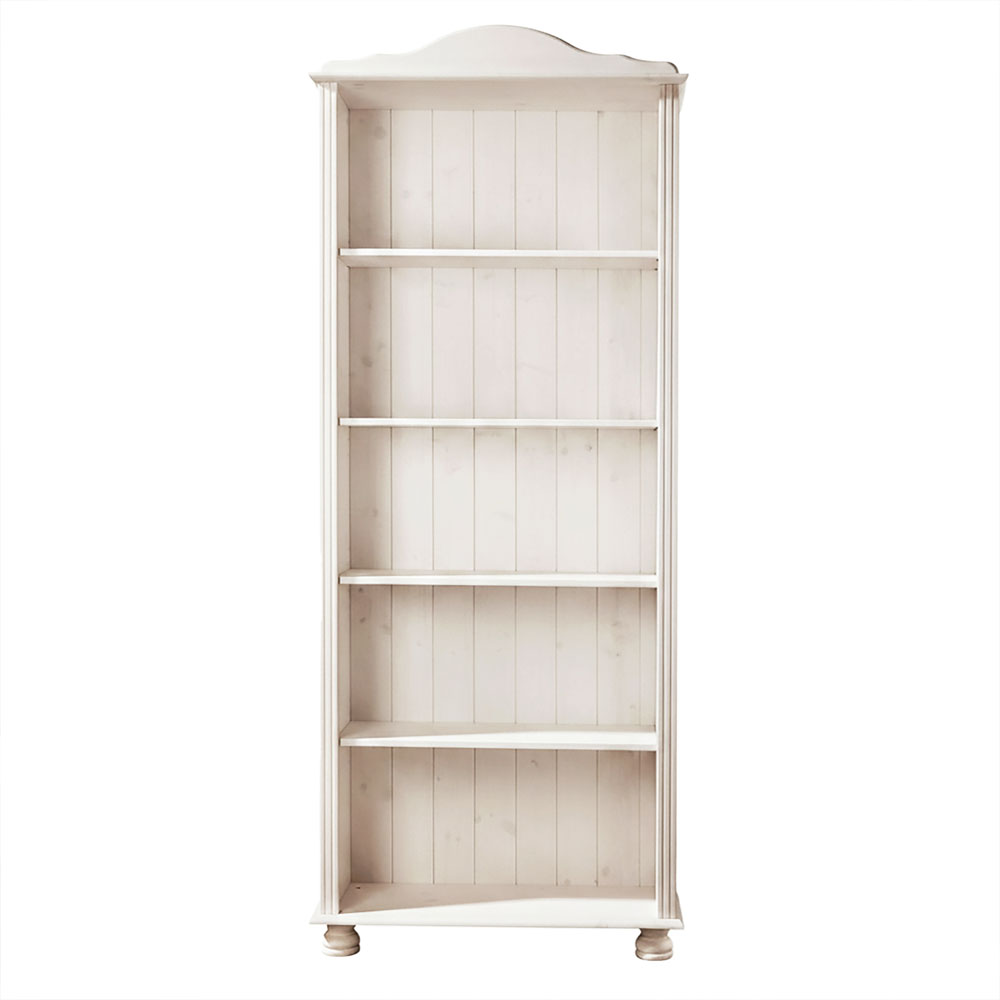 Ferlune Wooden Bookcase with 4 Shelves in White