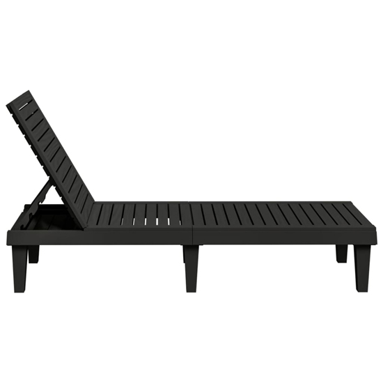 Fernando Polypropylene Sun Lounger In Black