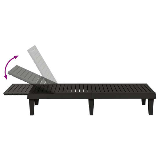 Fernando Polypropylene Sun Lounger In Black