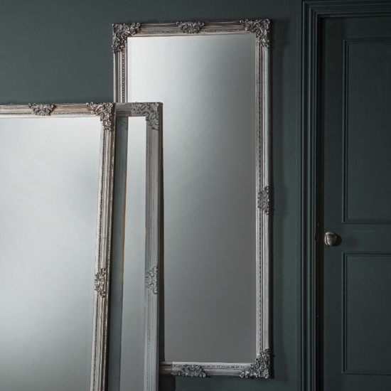 Ferndale Bevelled Leaner Floor Mirror In Silver Furniture in Fashion