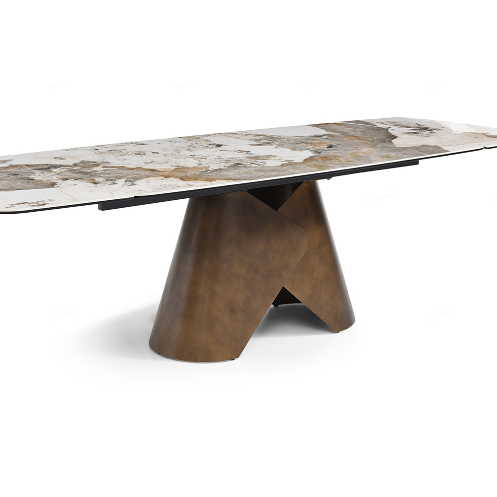 Ferndale Ceramic Marble Extending Dining Table In Matt White
