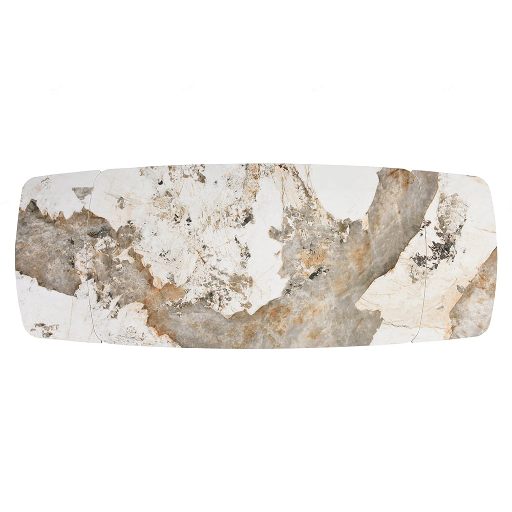 Ferndale Ceramic Marble Extending Dining Table In Matt White