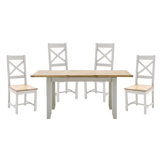 Ferndale Extending Dining Table With 4 Ladder Back Chairs Furniture