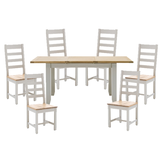 Ferndale Extending Dining Table With 6 Ladder Back Chairs Furniture