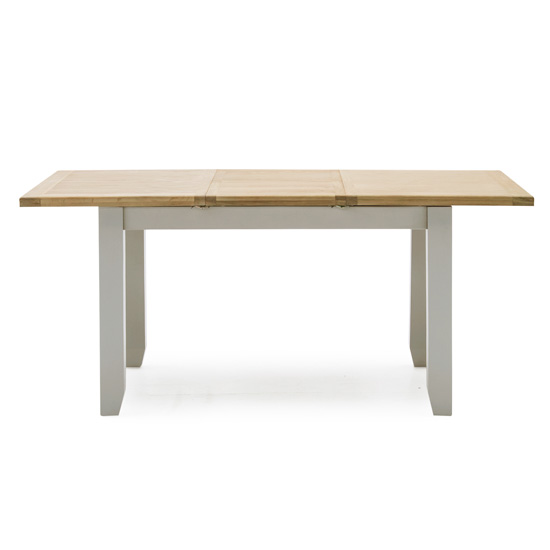 Ferndale Extending Large Dining Table In Grey With Oak Top_2
