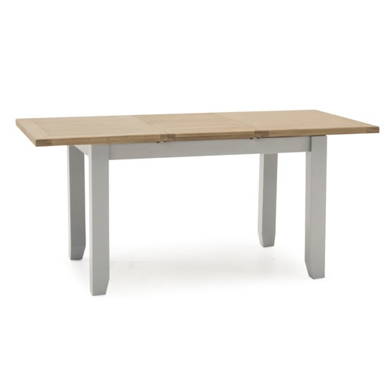 Ferndale Extending Large Dining Table In Grey With Oak Top_1