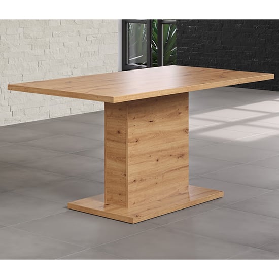 Product photograph of Fero Wooden Dining Table In Artisan Oak And Matera from Furniture in Fashion
