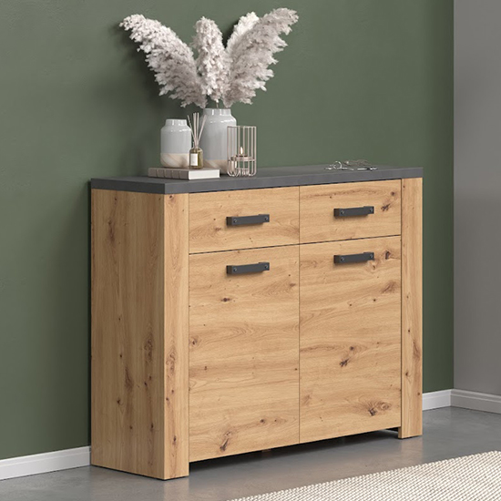 Fero Wooden Shoe Storage Cabinet In Artisan Oak And Matera