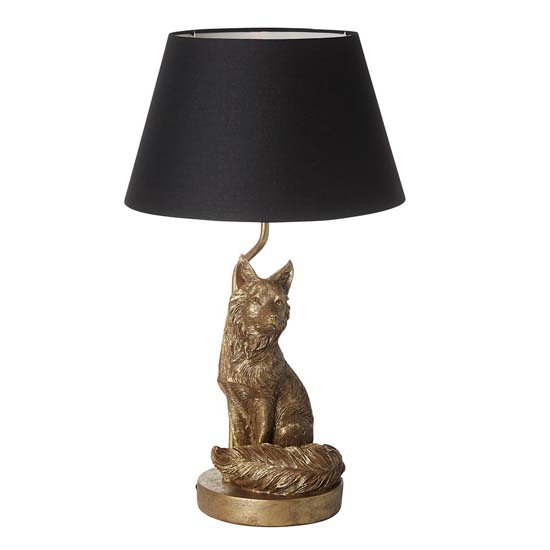 Ferrara Black Fabric Shade Table Lamp In Vintage Gold